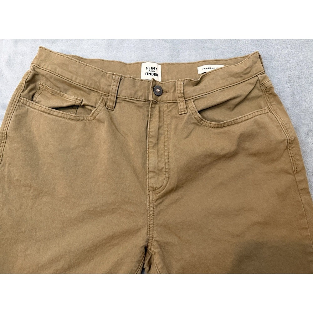 Flint and Tinder Pants Mens 31x30 Khaki Athletic Tapered Fit Casual Stretch - Picture 3 of 9